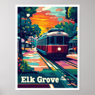Póster Ilustracion de Viajes por Vintage de Elk Grove Cal
