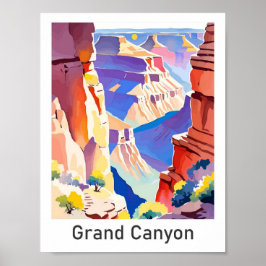 Póster Ilustracion de Viajes por Vintage del Gran Cañón A