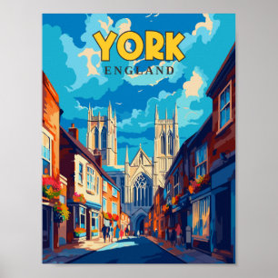 Póster Ilustracion de viajes vintage de la Inglaterra de