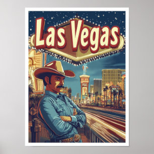 Póster Ilustracion de Viajes Vintage de Las Vegas Nevada 