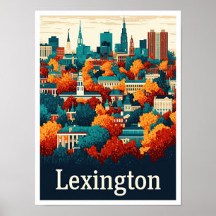 Póster Ilustracion de Viajes Vintage de Lexington Kentuck