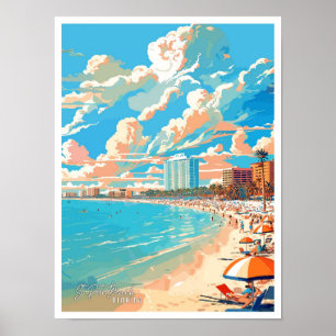Póster Ilustracion de Viajes Vintage de St Pete Beach Flo