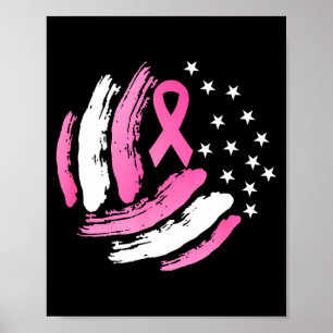 Póster Ilustración de voleibol cinta rosa cáncer de mama