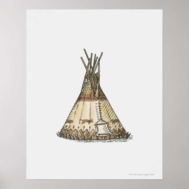 Póster Ilustracion de wigwam (Frente)