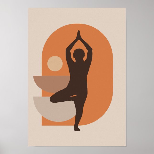 Póster Ilustracion de yoga - Diseño tranquilo y atento (Frente)