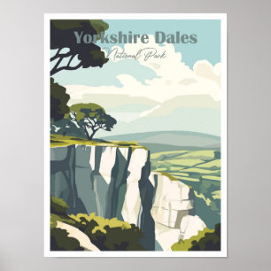 Póster Ilustracion de Yorkshire Dales Artwork Travel Plac