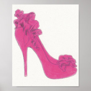Póster Ilustracion de zapatos de Christian Louboutin
