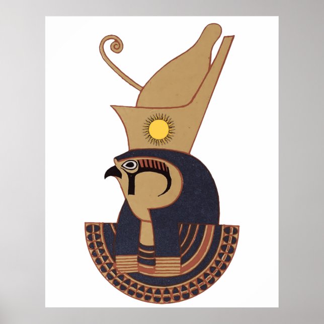 Póster Ilustración del antiguo dios egipcio Horus (Frente)