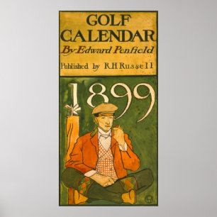 Póster Ilustracion del calendario de golf 1899