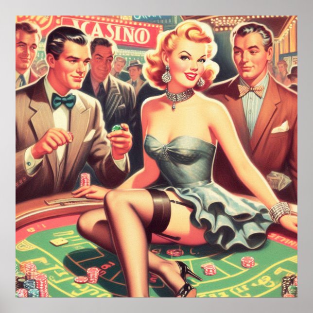 Póster Ilustracion del Casino Vintage (Frente)