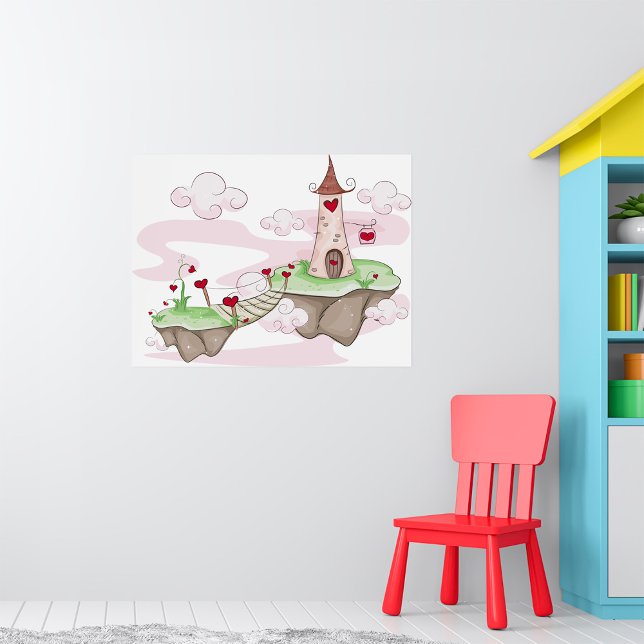 Póster Ilustracion del castillo de amor flotante Fantasía (Subido por el creador)