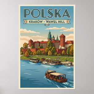 Póster Ilustración del Castillo Real Wawel de Polonia Art