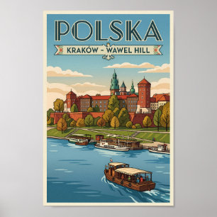 Póster Ilustración del Castillo Real Wawel de Polonia Art