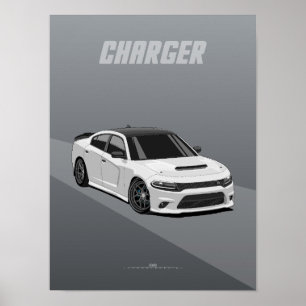 Póster Ilustración del Charger Modern American Muscle
