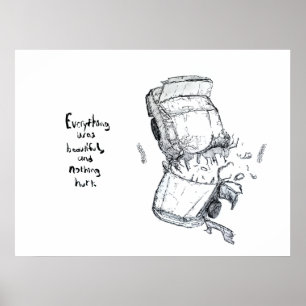 Póster Ilustracion del choque de coche con la cita de