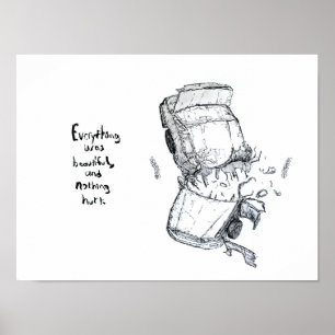 Póster Ilustracion del choque de coche con la cita de