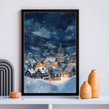 Ilustración del cielo nocturno en la nieve