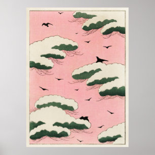 Póster Ilustracion del cielo rosado de Bijutsu Sekai