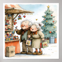 Ilustración del cuento del mercado navideño de los