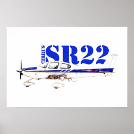 Póster Ilustración del diseño de la aeronave ligera Cirru