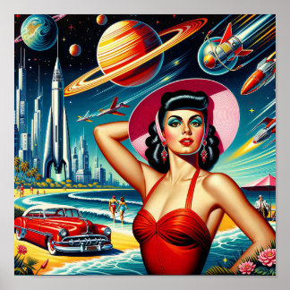 Póster Ilustración del espacio cósmico