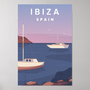 Póster Ilustracion del Famoso Centro de Viajes de Ibiza E