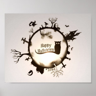 Póster Ilustracion del feliz Halloween