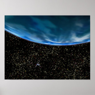 Póster Ilustracion del horizonte de la tierra