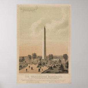 Póster Ilustracion del Monumento a Washington Vintage (18