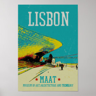 Póster Ilustracion del Museo MAAT de Lisboa Poster de Por