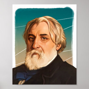 Póster Ilustracion del novelista ruso Ivan Turgenev