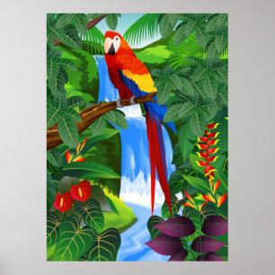Póster Ilustracion del pájaro del Macaw
