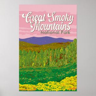 Póster Ilustración del Parque Nacional Great Smoky Mounta