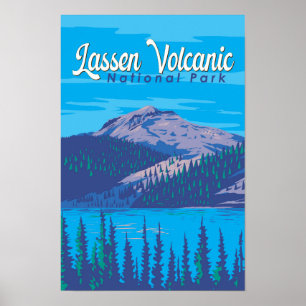 Póster Ilustración del Parque Nacional Volcánico Lassen V
