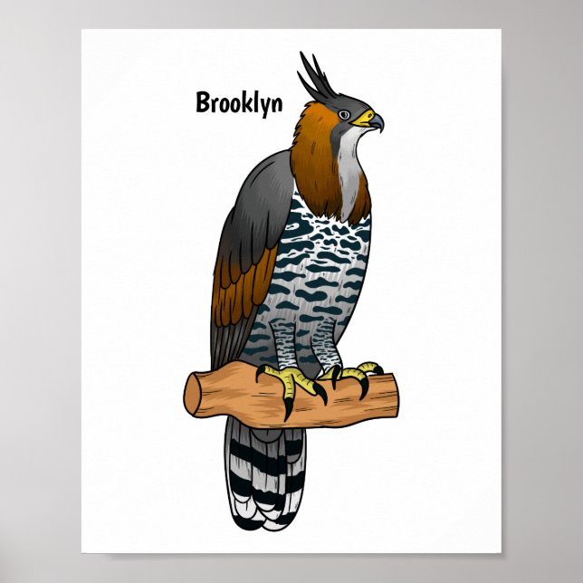 Póster Ilustracion del personalizado de las aves ornate h (Frente)