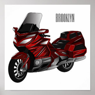 Póster Ilustracion del personalizado de motocicleta de To