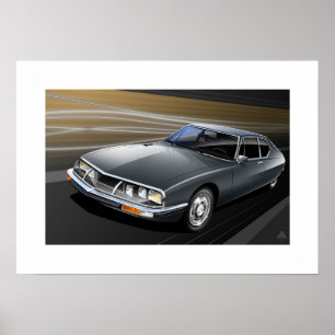 Póster Ilustracion del poster de Citroen SM