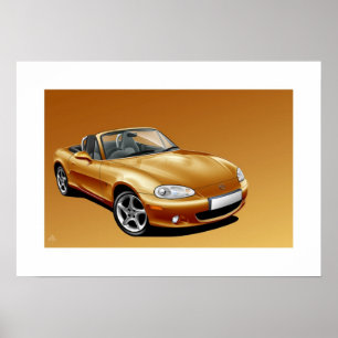 Póster Ilustracion del poster de Mazda MX5 mk2