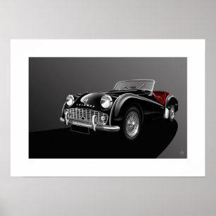 Póster Ilustracion del poster de Triumph TR3A