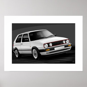 Póster Ilustracion del poster del golf GTI mk2