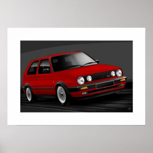 Póster Ilustracion del poster del golf GTI mk2