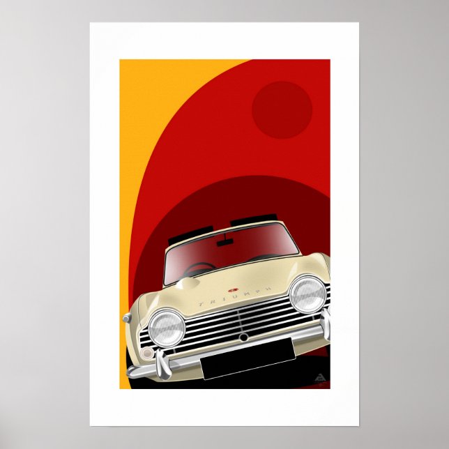 Póster Ilustracion del Poster Triumph TR4A (Frente)