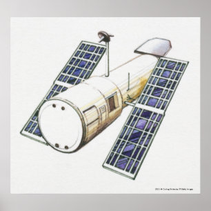 Póster Ilustracion del satélite usado para detectar