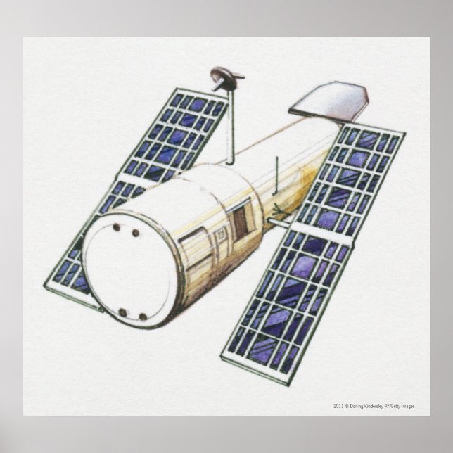 Póster Ilustracion del satélite utilizado para la detecci (Frente)