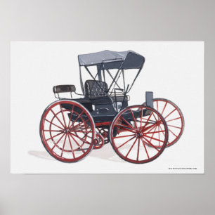 Póster Ilustracion del transporte sin caballos
