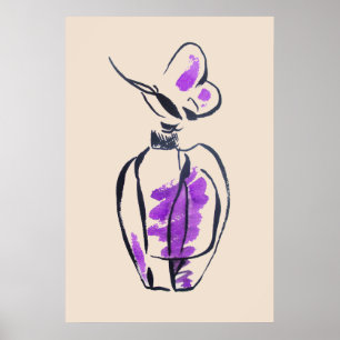 Póster Ilustracion del watercolour de la moda de la