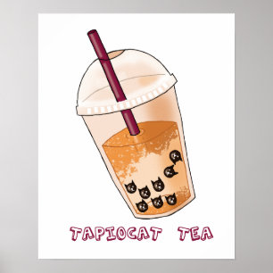 Póster Ilustracion divertido del retruécano del gato