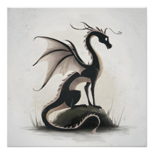 Póster Ilustracion Dragón caprichoso