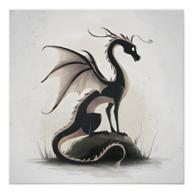 Póster Ilustracion Dragón caprichoso (Anverso)