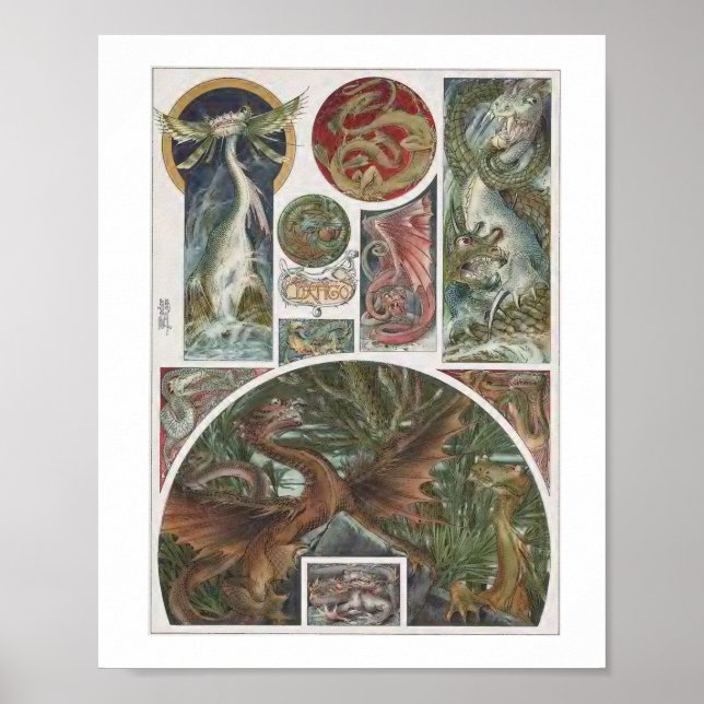 Póster Ilustracion Dragons - Por Anton Seder (Frente)